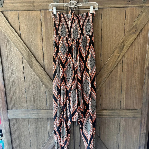 Anthropologie Lilka Serra Aztec Mosaic Geo Print Harem Jumpsuit Size Small - Picture 6 of 8